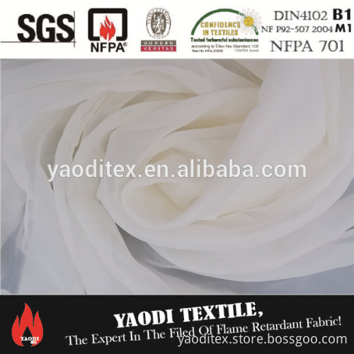 High quality 100% polyester fire retardant voile fabric for curtains